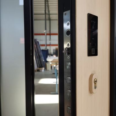 Handle Black Wooden Aluminium Garden Door Noiseless Aluminium Pivot Entrance Doors