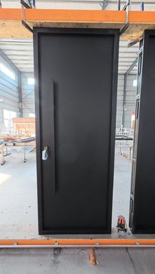 Black Varnished Finish Aluminum Courtyard Gates Exterior House Modern Revolution Door