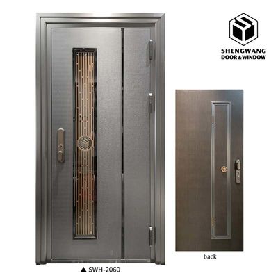 Fireproof Swig Left Aluminum Shop Front Doors Villa Solid Aluminium Front Doors