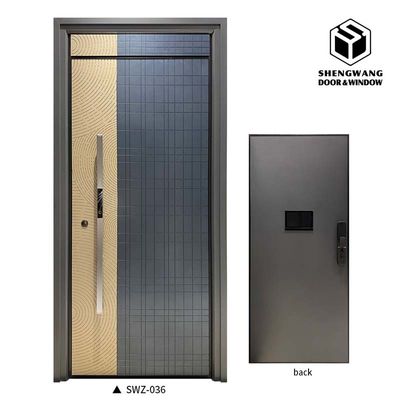Swing Gold Aluminium Commercial Entrance Doors Main Exterior Aluminum Frame Exterior Door