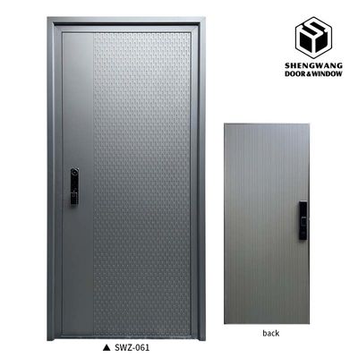 Manual Grey Aluminum Swing Door Electronic Locking System Commercial Swing Doors