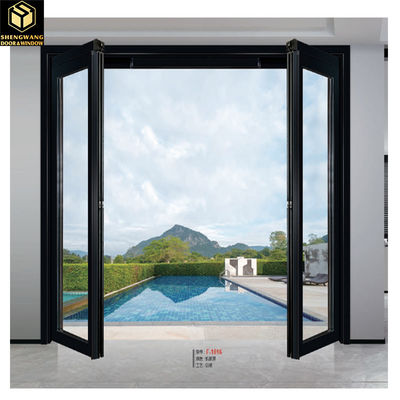 Double Glazing Entrance PT Door 1.2m Width Custom Aluminium Sliding Doors Key Lock