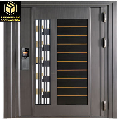 Hotel And Villa Stainless Steel Entrance Door With Handles Locks Steel Front Doors
