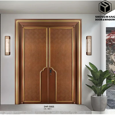 Brown Color With Water Penetration Resistance Copper Door For Villa Front Door Aesthetic