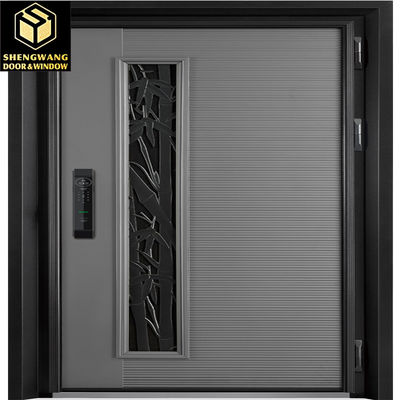 Black Eco Friendly Aluminum Entrance Door Kindergarten Room Aluminium Front Doors