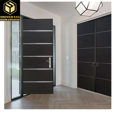 Fireproof Swig Left Aluminum Shop Front Doors Villa Solid Aluminium Front Doors
