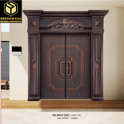 Fireproof Swig Left Aluminum Shop Front Doors Villa Solid Aluminium Front Doors