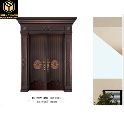 Fireproof Swig Left Aluminum Shop Front Doors Villa Solid Aluminium Front Doors