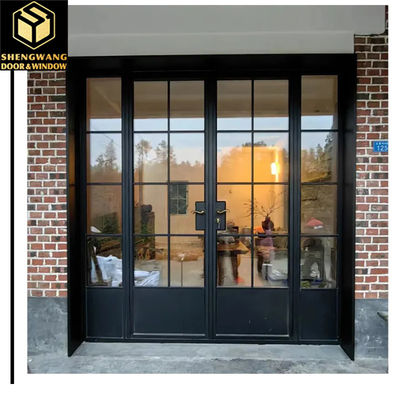 Villa Push Pull Curtain Wall Window Transparent Aluminium Black Window Sliding Frame