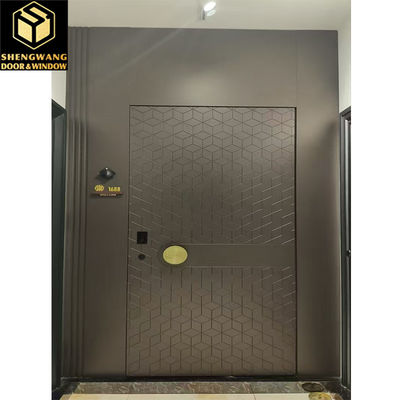 Customized Size Hotel Swinging Stainless Steel Door Heat Transfer Print Metal Louver Doors