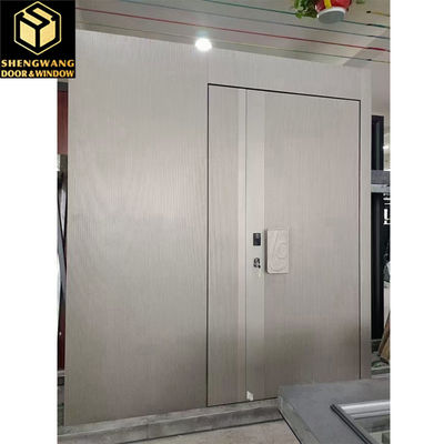 Handle Black Wooden Aluminium Garden Door Noiseless Aluminium Pivot Entrance Doors