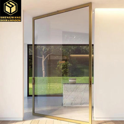 Double Glazing Entrance PT Door 1.2m Width Custom Aluminium Sliding Doors Key Lock