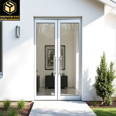 Aluminum Alloy PT Door 2.1m Double Glazing Black Aluminum Patio Doors
