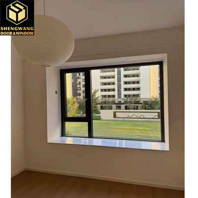 Powder Coated Aluminum Sliding Swing Window Black Slide Up Aluminum Window