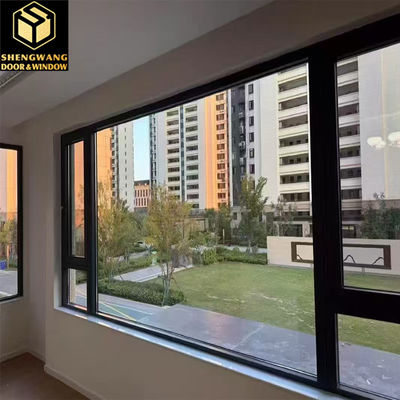 Powder Coated Aluminum Sliding Swing Window Black Slide Up Aluminum Window