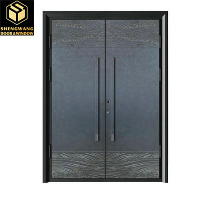 Fireproof Swig Left Aluminum Shop Front Doors Villa Solid Aluminium Front Doors
