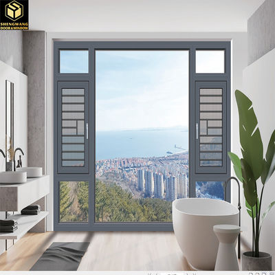 Powder Coated Aluminum Sliding Swing Window Black Slide Up Aluminum Window