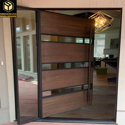 Aluminum Pivot Entrance Door With Stainless Steel Security Mesh And Fiberglass Fly Screen For Added Security