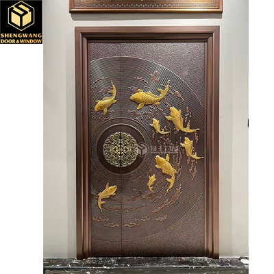 Black Sliding Screen Copper Garden Gate With Aesthetically Copper Door