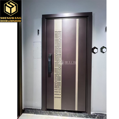 Bedroom Home With Grey  Swing Door For Customization Outswing Steel Door