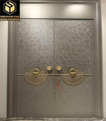 Commercial 4 X 8 Black Aluminum Interior Doors Fire Rated Metal Doors With Finishing Panel